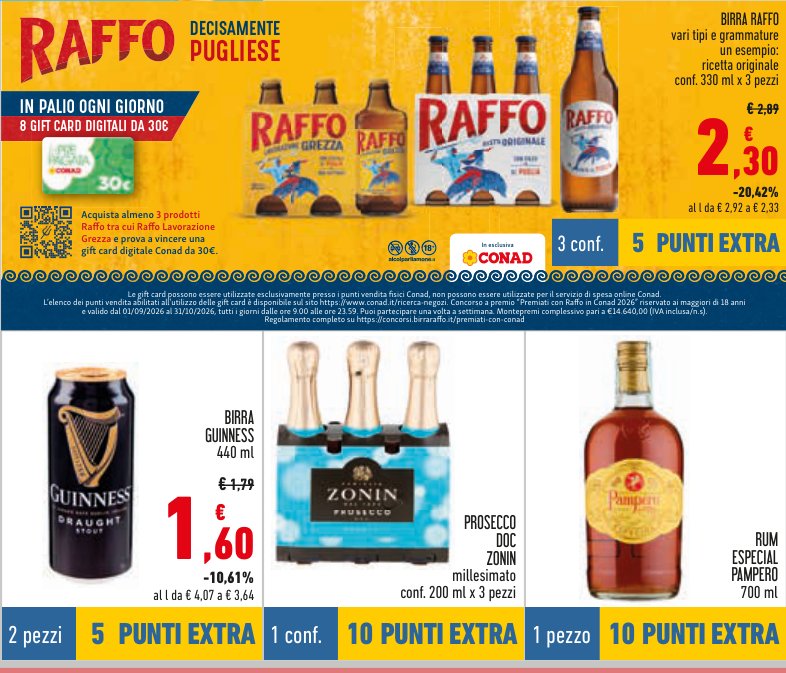 Birra Raffo, vari tipi e grammature, conf. 330 ml x 3 pezzi
