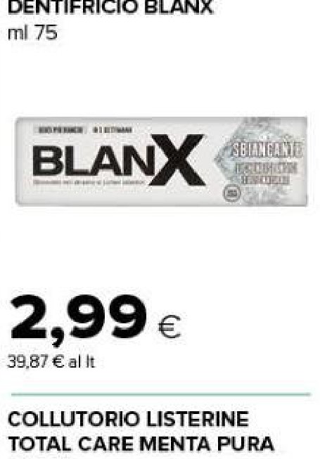 Dentifricio Blanx, 75 ml