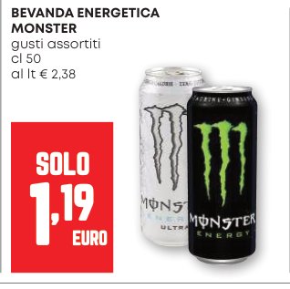 Bevanda energetica Monster, gusti assortiti