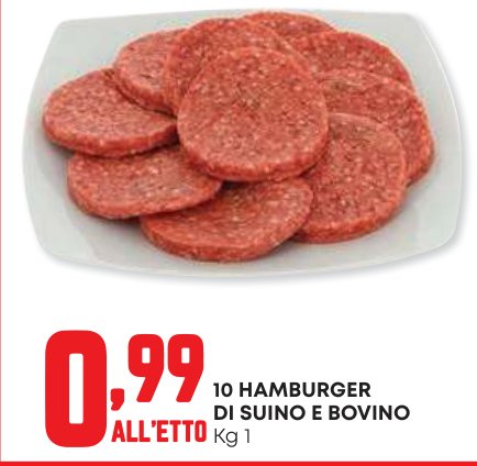 10 Hamburger di suino e bovino