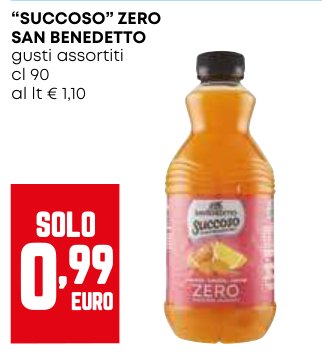 “Succoso” Zero San Benedetto, gusti assortiti