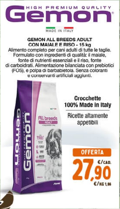 Gemon All Breeds Adult con maiale e riso 15 kg