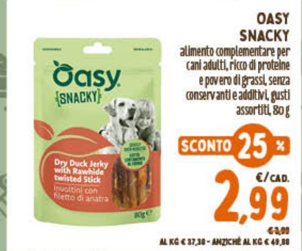 Oasy Snacky Dry Duck Jerky with Rawhide Twisted Stick