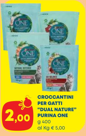 Croccantini per gatti Dual Nature Purina One, 400 g