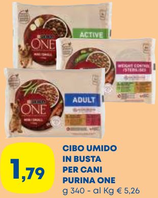 Cibo umido in busta per cani Purina One, 340 g