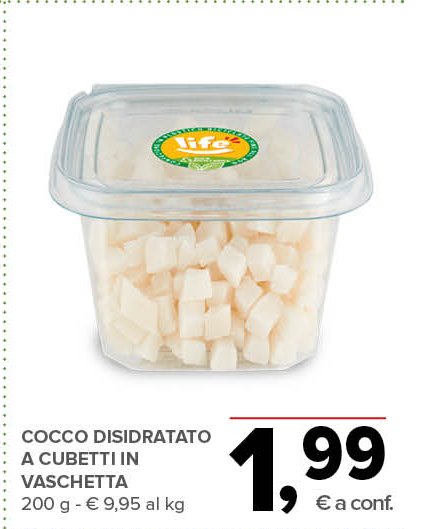 Cocco disidratato a cubetti