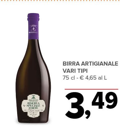 Birra artigianale vari tipi 75 cl