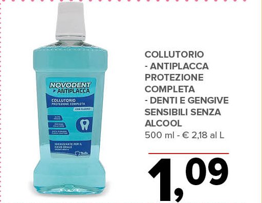 Collutorio antiplacca, protezione completa, denti e gengive sensibili senza alcool