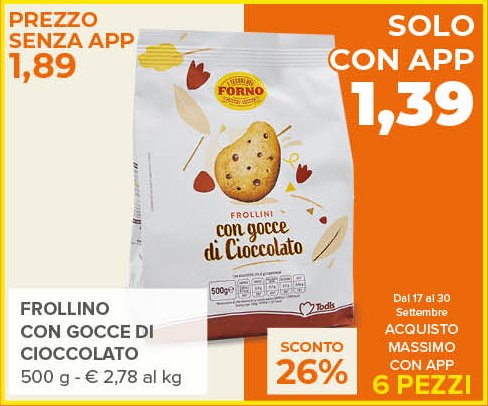 Frollino con gocce di cioccolato