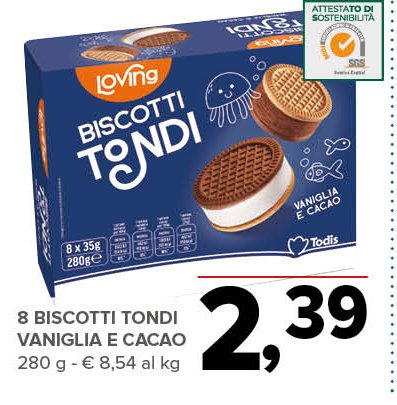 8 Biscotti Tondi Vaniglia e Cacao