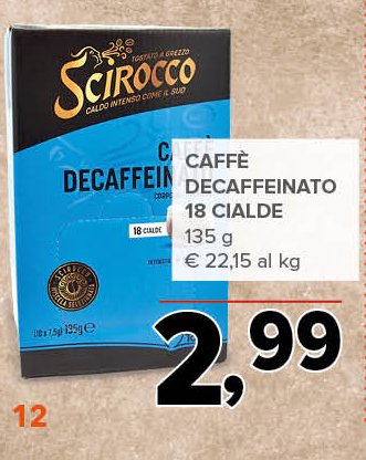 Caffè decaffeinato 18 cialde 135 g