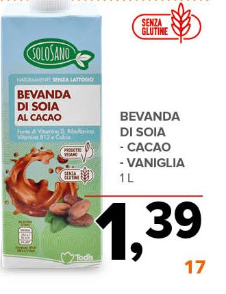 Bevanda di soia cacao e vaniglia 1 L