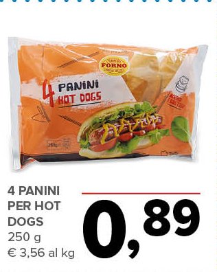 4 panini per hot dogs 250 g