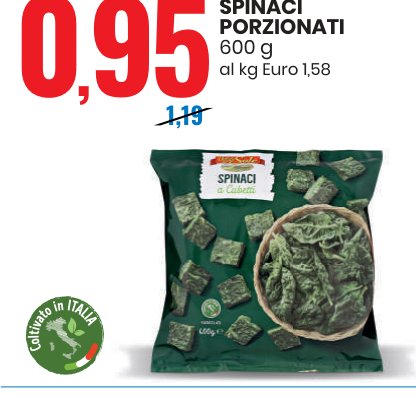 Spinaci porzionati
