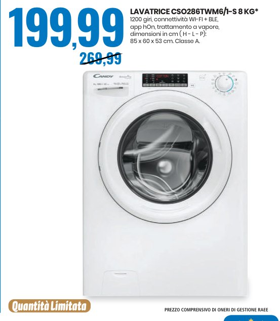 Lavatrice CSO286TWM6/1-S 8 kg