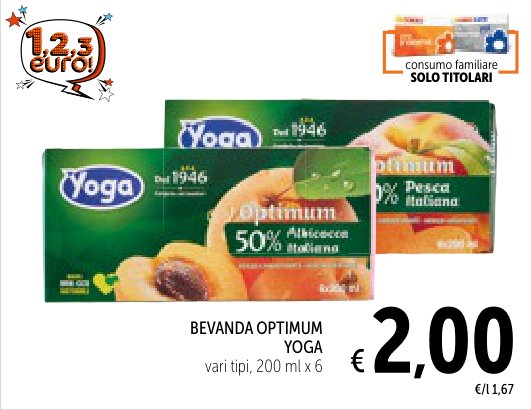 Bevanda Optimum Yogo, vari tipi, 200 ml x 6