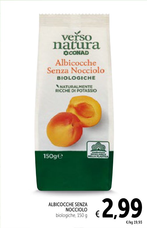 Albicocche senza nocciolo biologiche, 150 g