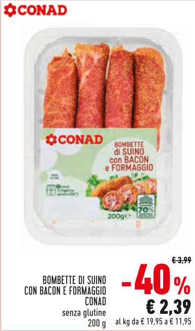 Bombette di suino con bacon e formaggio 200 g
