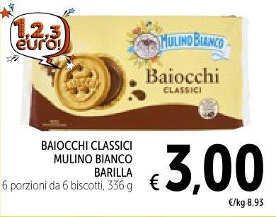 Baiocchi classici, 6 porzioni da 6 biscotti, 336 g