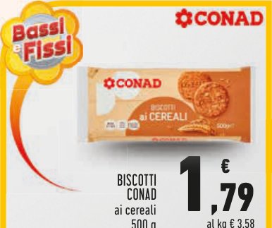 Biscotti Conad ai cereali, 500 g
