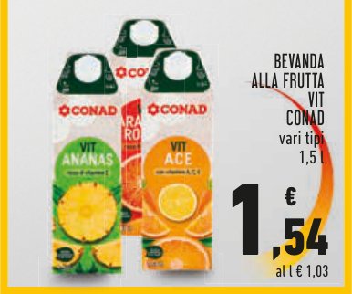 Bevanda alla frutta VIT Conad, vari tipi, 1,5 l