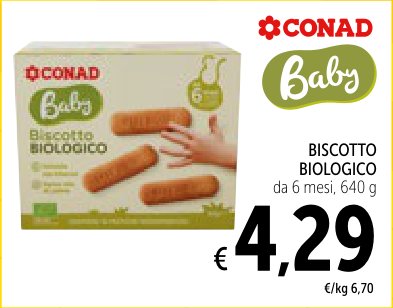 Biscotto biologico da 6 mesi, 640 g