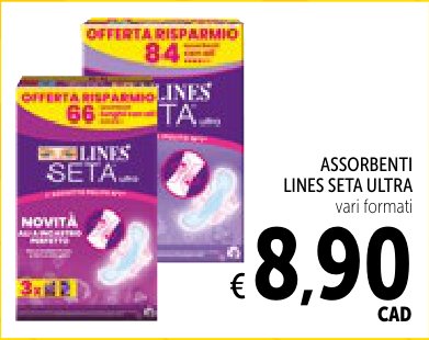 Assorbenti Lines Seta Ultra, vari formati
