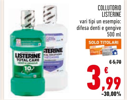 Collutorio Listerine vari tipi 500 ml