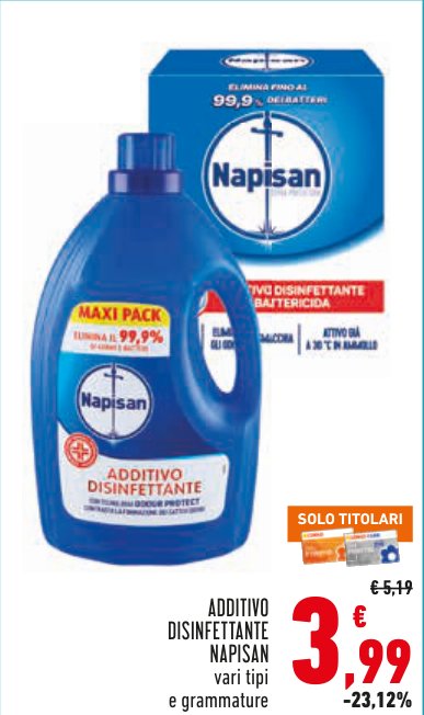 Additivo disinfettante Napisan, vari tipi e grammature