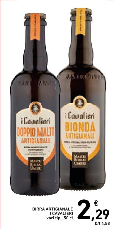 Birra artigianale I Cavalieri vari tipi, 50 cl