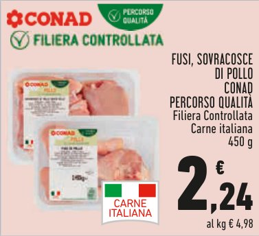 Fusi e sovracosce di pollo Conad Percorso Qualità Filiera Controllata