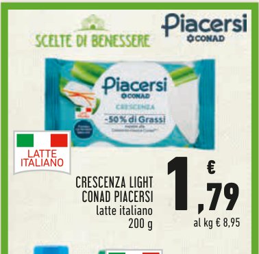 Crescenza light, latte italiano, 200 g