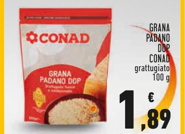 Grana Padano DOP grattugiato, 100 g
