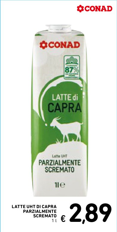 Latte UHT di capra parzialmente scremato, 1 l
