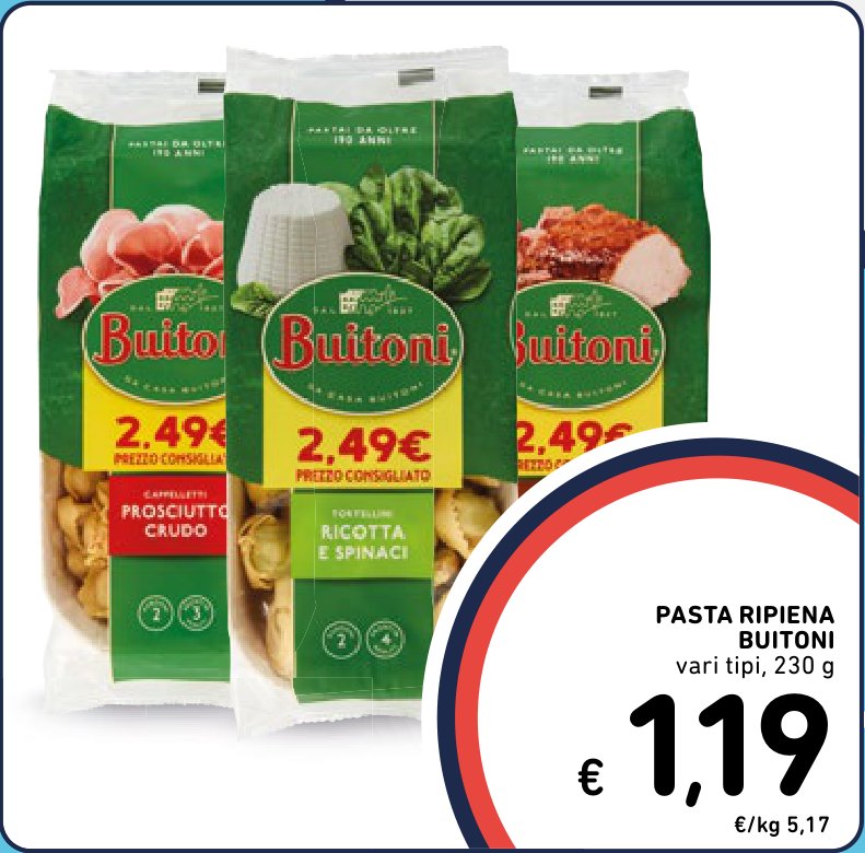 Pasta ripiena, vari tipi, 230 g