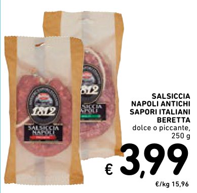 Salsiccia Napoli, dolce o piccante, 250 g