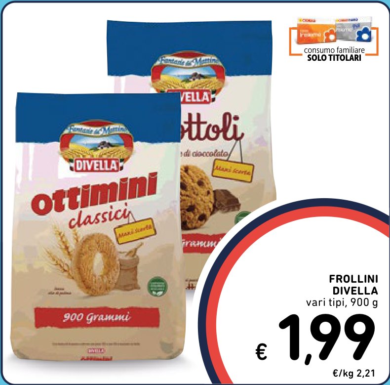 Frollini, vari tipi, 900 g
