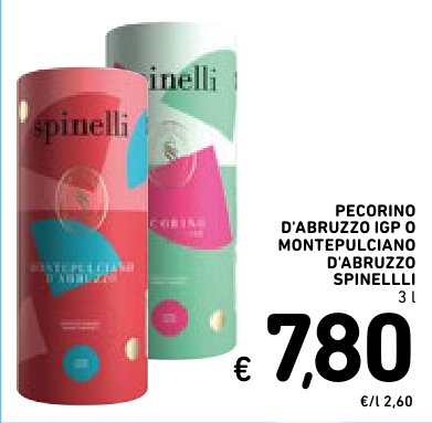 Pecorino d'Abruzzo IGP o Montepulciano d'Abruzzo, 3 l