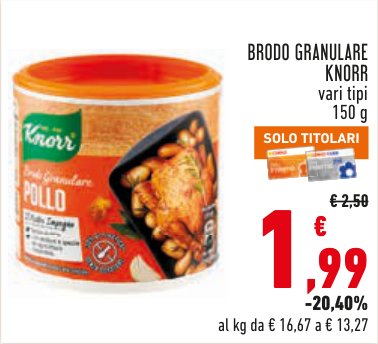 Brodo granulare Knorr vari tipi 150 g