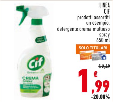 Detergente crema multiuso spray Cif, 650 ml