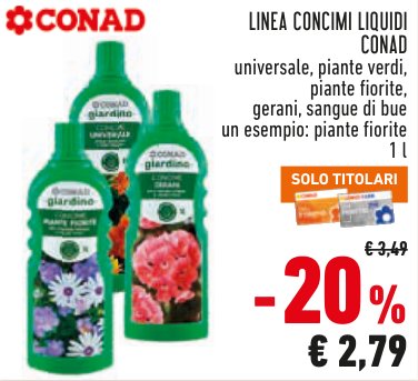 Concimi liquidi Conad, vari tipi, 1 l