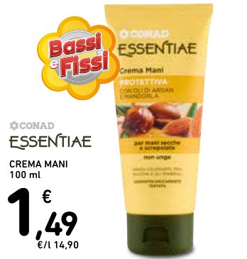 Crema mani protettiva con oli di argan e mandorle, 100 ml