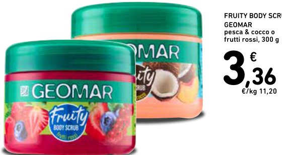 Fruity Body Scrub Geomar pesca e cocco o frutti rossi, 300 g