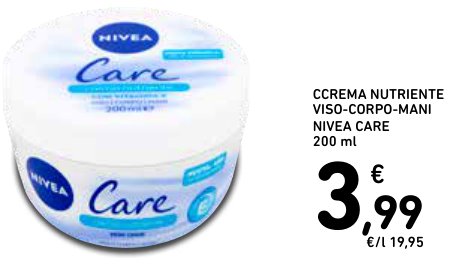 Crema nutriente viso-corpo-mani Nivea Care, 200 ml