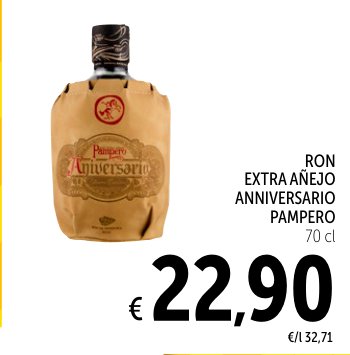 Ron Añejo Anniversario Pampero, 70 cl