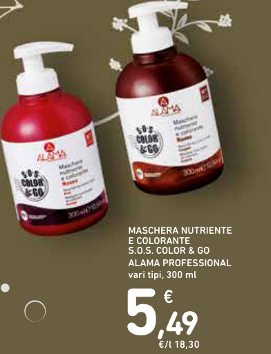 Maschera nutriente e colorante S.O.S. Color & Go Alama Professional, vari tipi, 300 ml