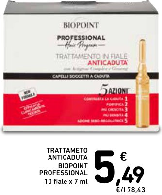 Trattamento anticaduta Biopoint Professional, 10 fiale x 7 ml