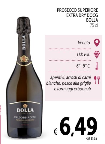 Prosecco Superiore Extra Dry DOCG Bolla 75 cl