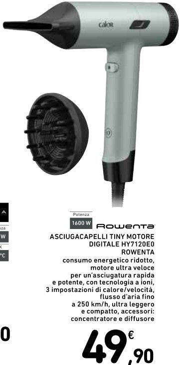 Asciugacapelli Tiny Motore Digitale HY7120E0