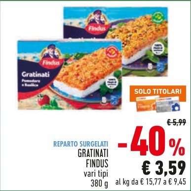 Gratinati, vari tipi, 380 g